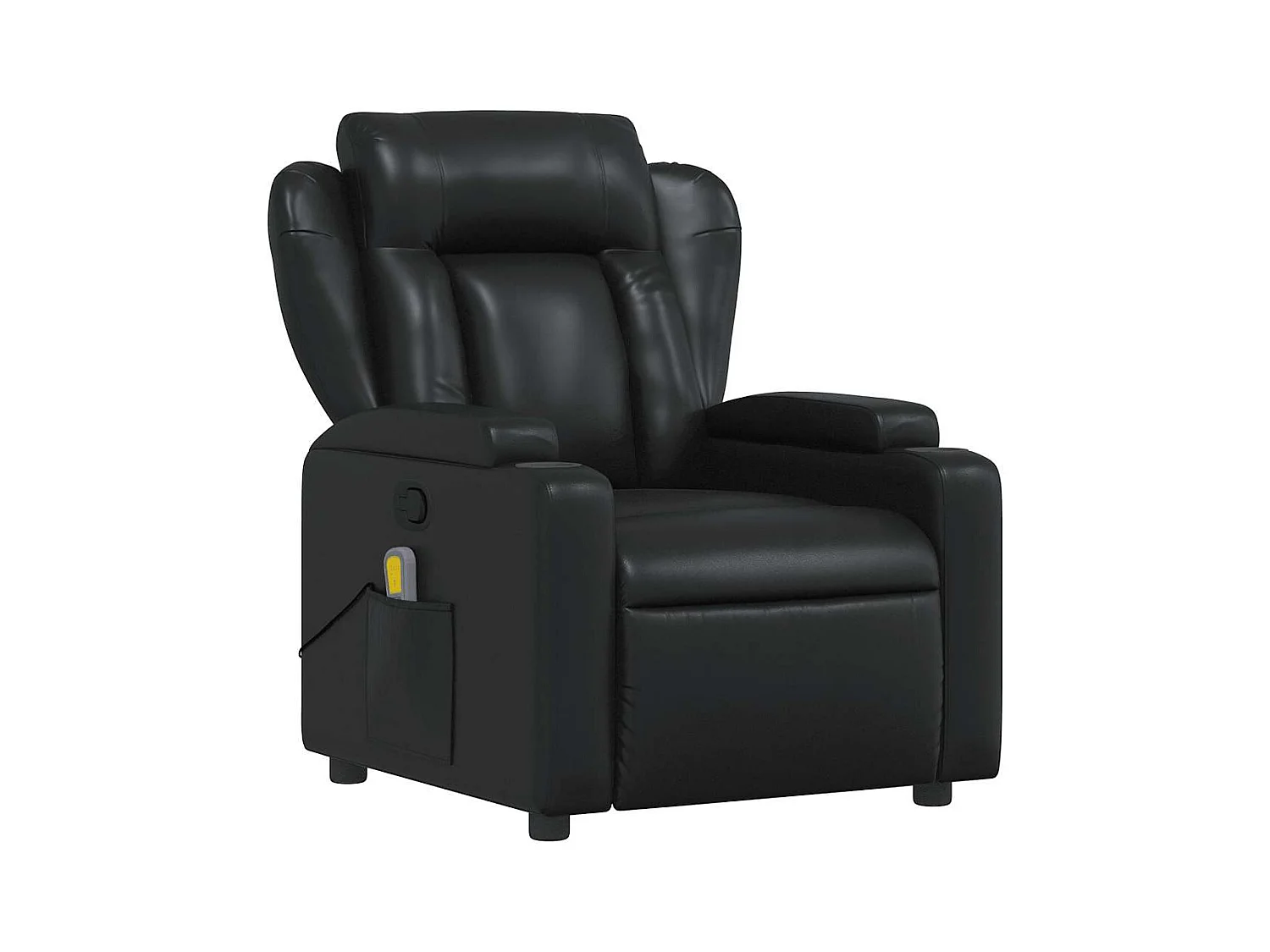 Poltrona de massagens reclinável couro artificial preto SHL430373