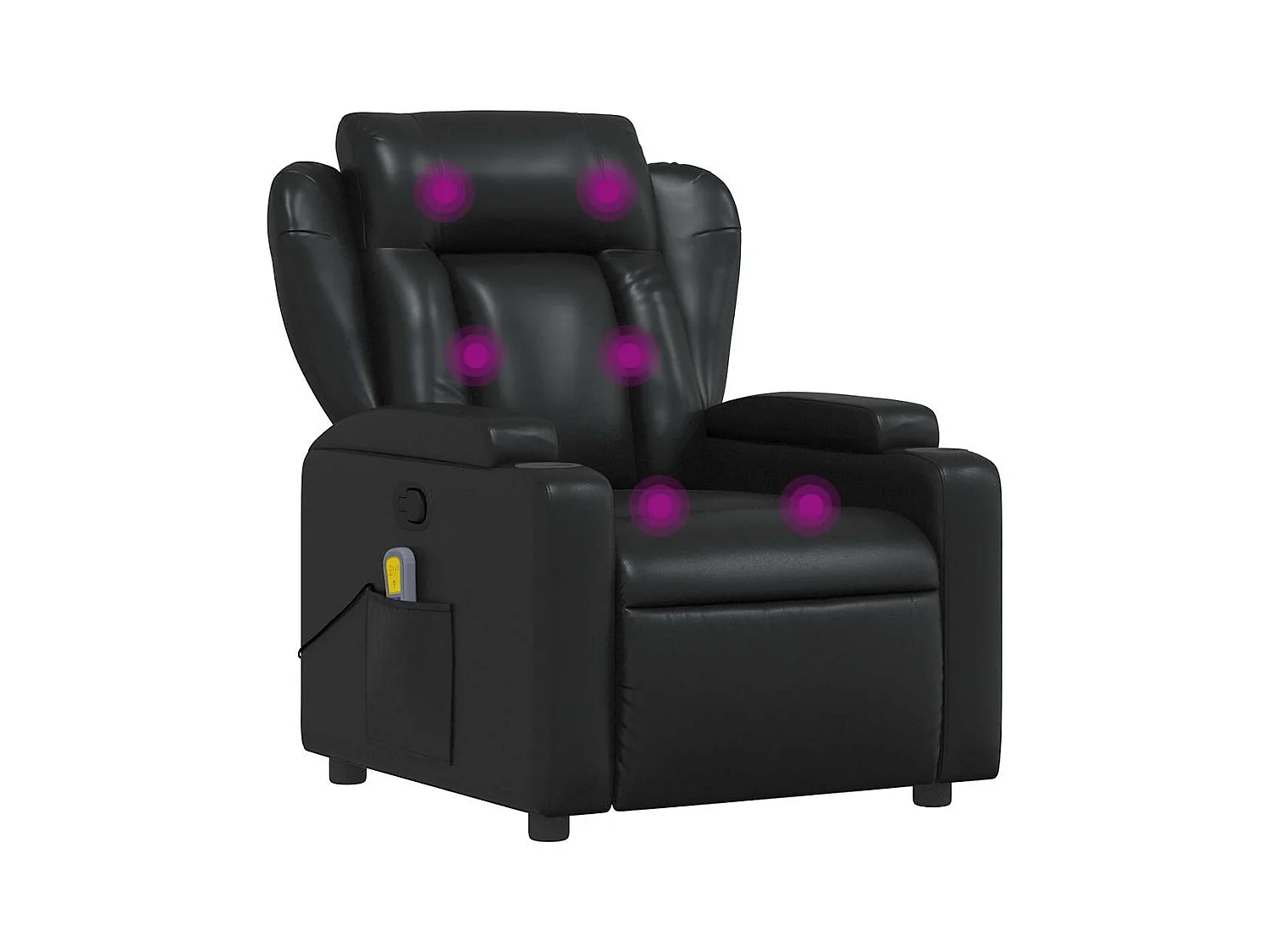 Fauteuil inclinable-Chaise de relax-Fauteuil de Massage Noir Similicuir SHL1197