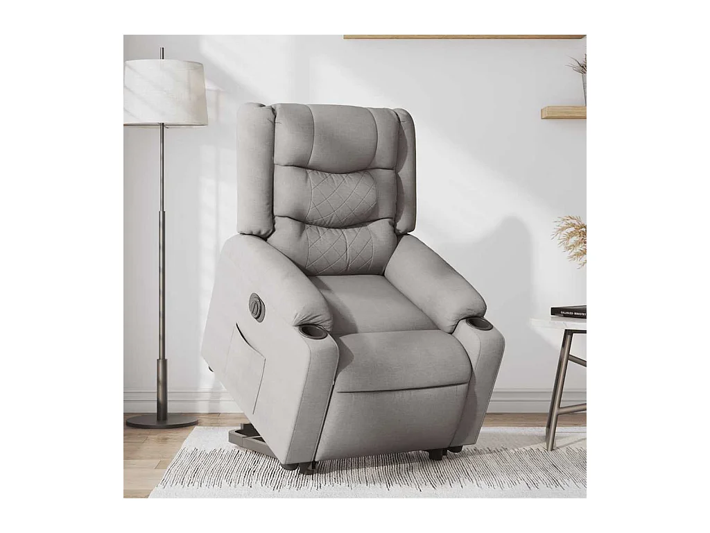 Silla de relax | Sillón eléctrico reclinable elevable de tela gris nube SHL4435