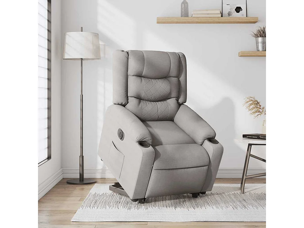 Fauteuil inclinable électrique-Chaise de relax-Fauteuil TV gris nuage tissu SHL4796