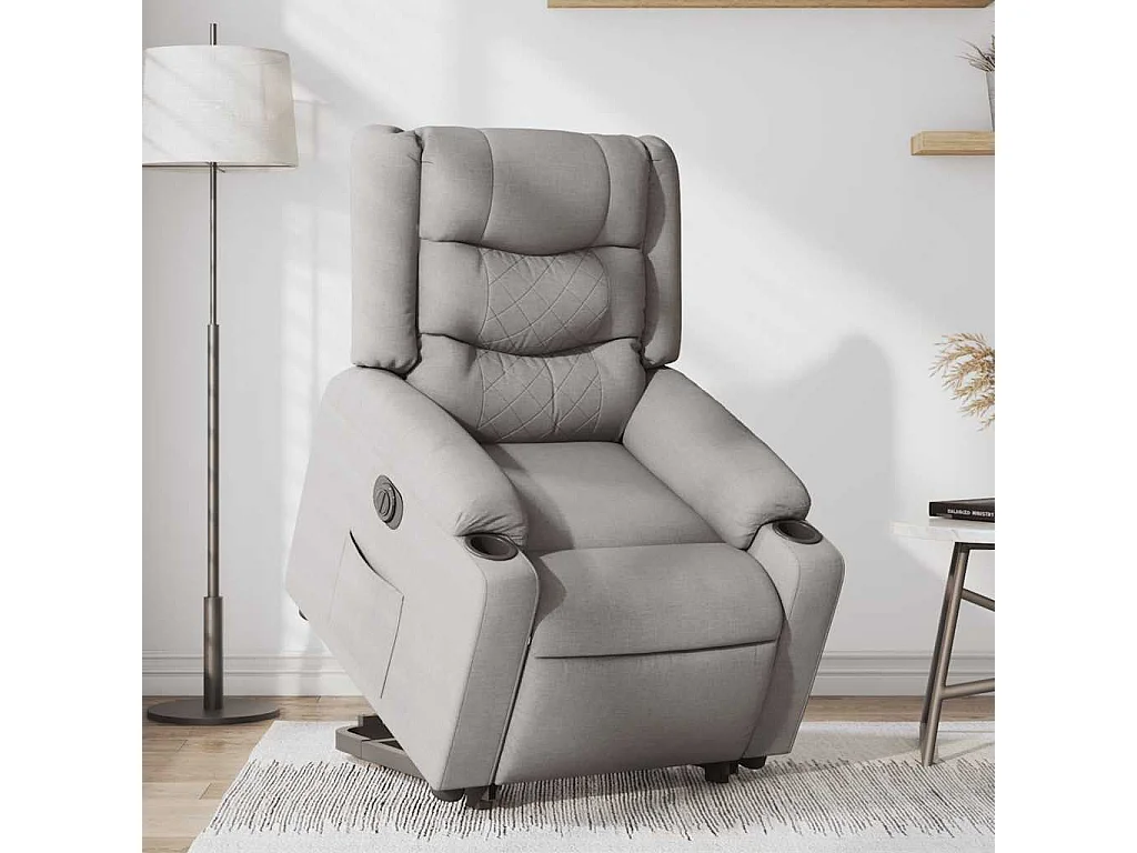 Fauteuil inclinable électrique-Chaise de relax-Fauteuil TV gris nuage tissu SHL4796