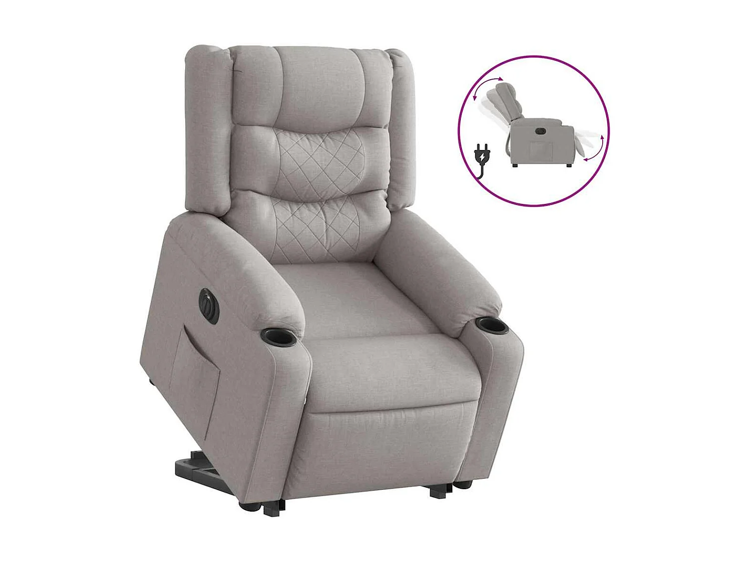 Fauteuil inclinable électrique-Chaise de relax-Fauteuil TV gris nuage tissu SHL4796