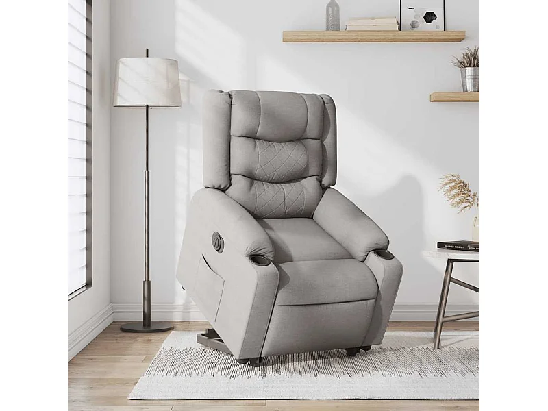 Fauteuil inclinable électrique-Chaise de relax-Fauteuil TV gris nuage tissu SHL4796