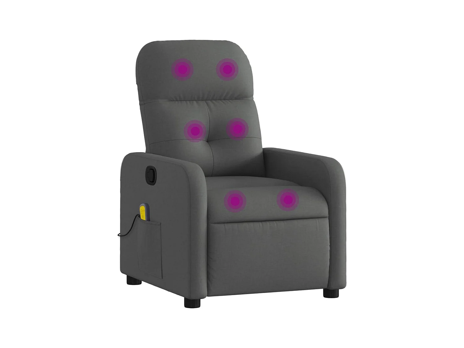 Fauteuil inclinable-Chaise de relax-Fauteuil de Massage Gris foncé Tissu SHL1293
