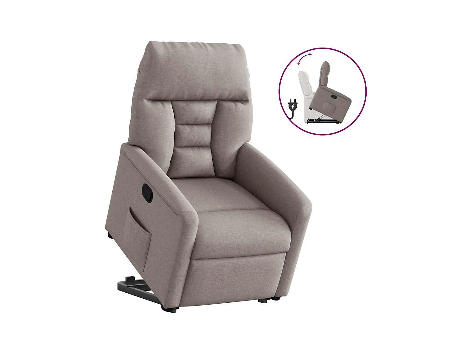Sillón de relax | Silla | Sillón reclinable elevable tela gris taupe SHL3711