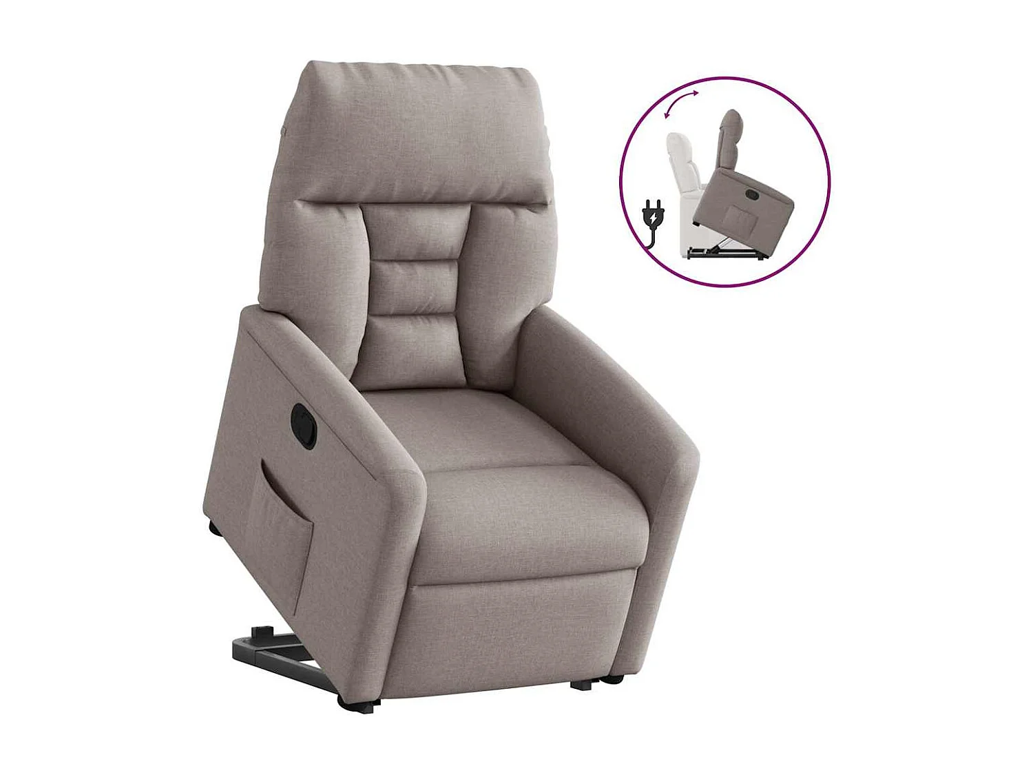 Fauteuil inclinable-Chaise de relax-Fauteuil TV taupe tissu SHL3285