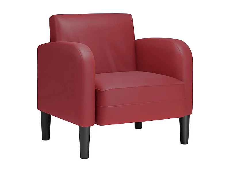 Sillón de salón con reposabrazos color rojo vino 54 cm cuero sintética SHL5764