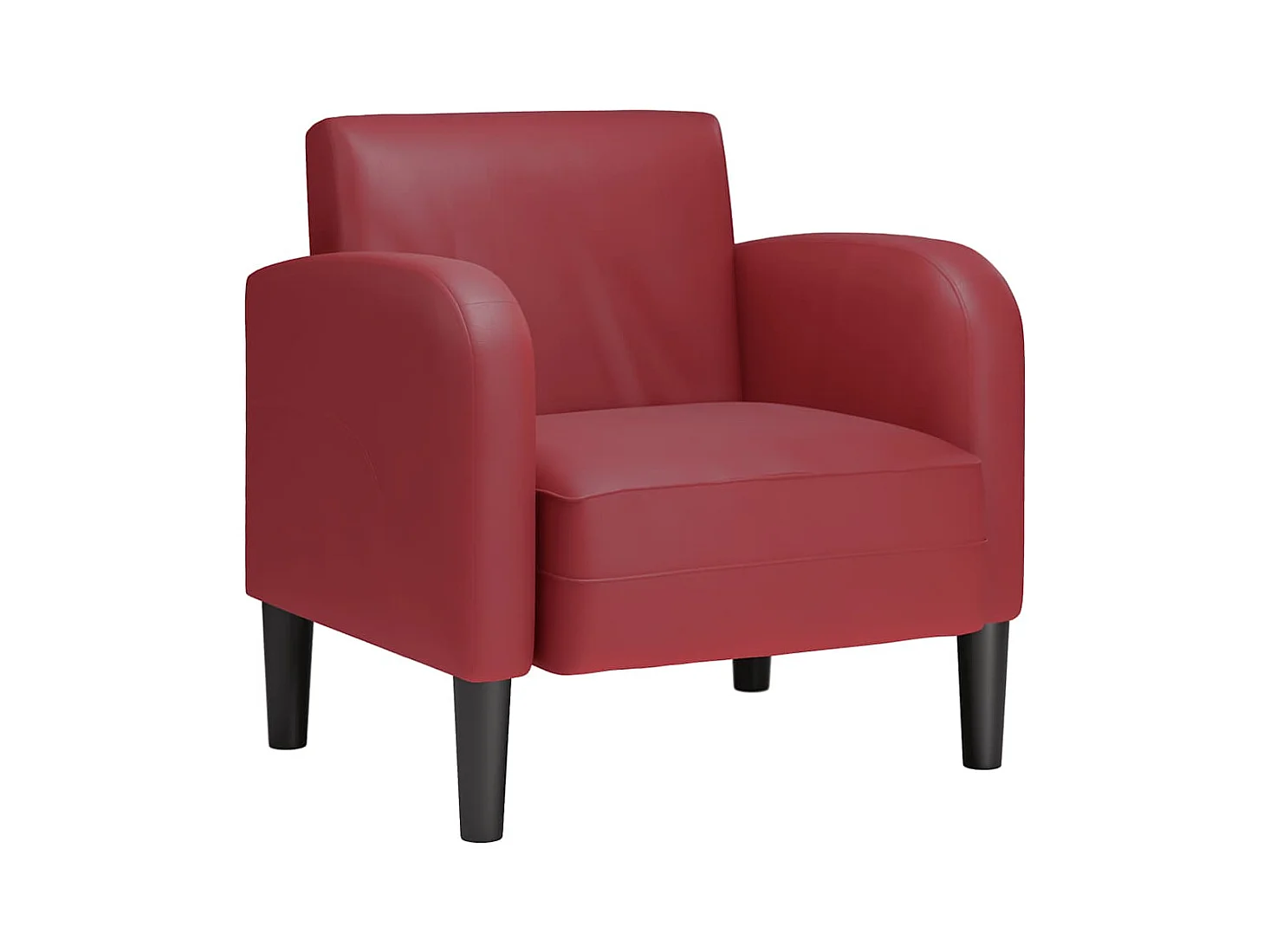 Sillón de salón con reposabrazos color rojo vino 54 cm cuero sintética SHL5764