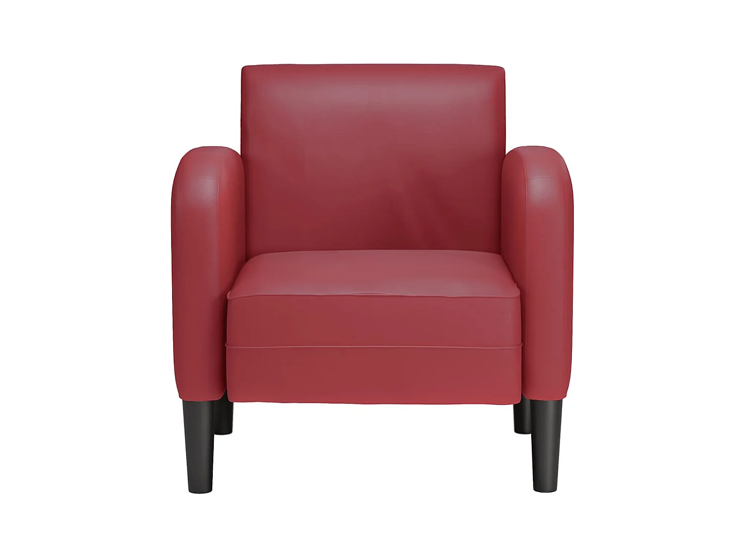 Sillón de salón con reposabrazos color rojo vino 54 cm cuero sintética SHL5764