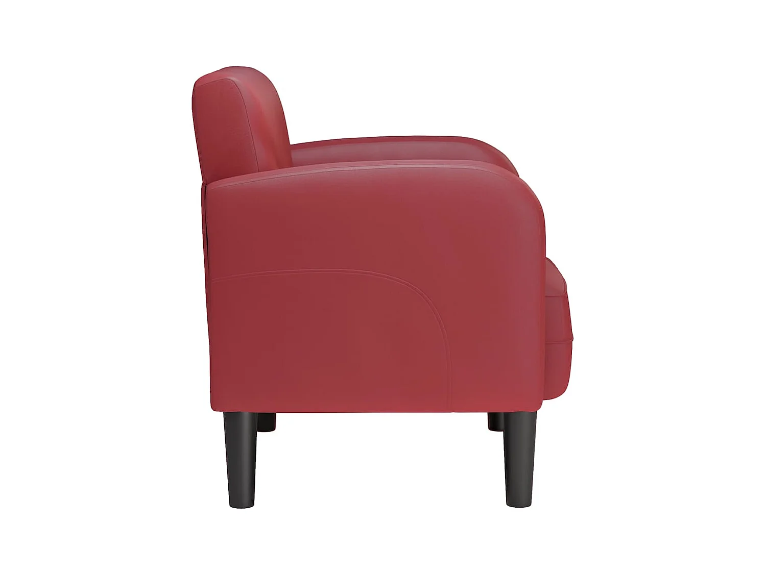 Sillón de salón con reposabrazos color rojo vino 54 cm cuero sintética SHL5764