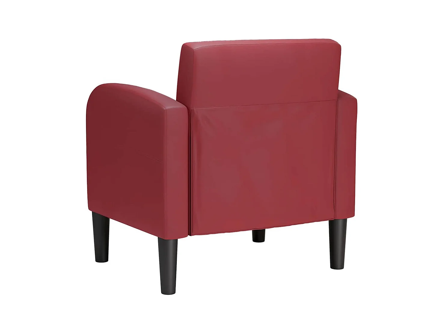 Sillón de salón con reposabrazos color rojo vino 54 cm cuero sintética SHL5764