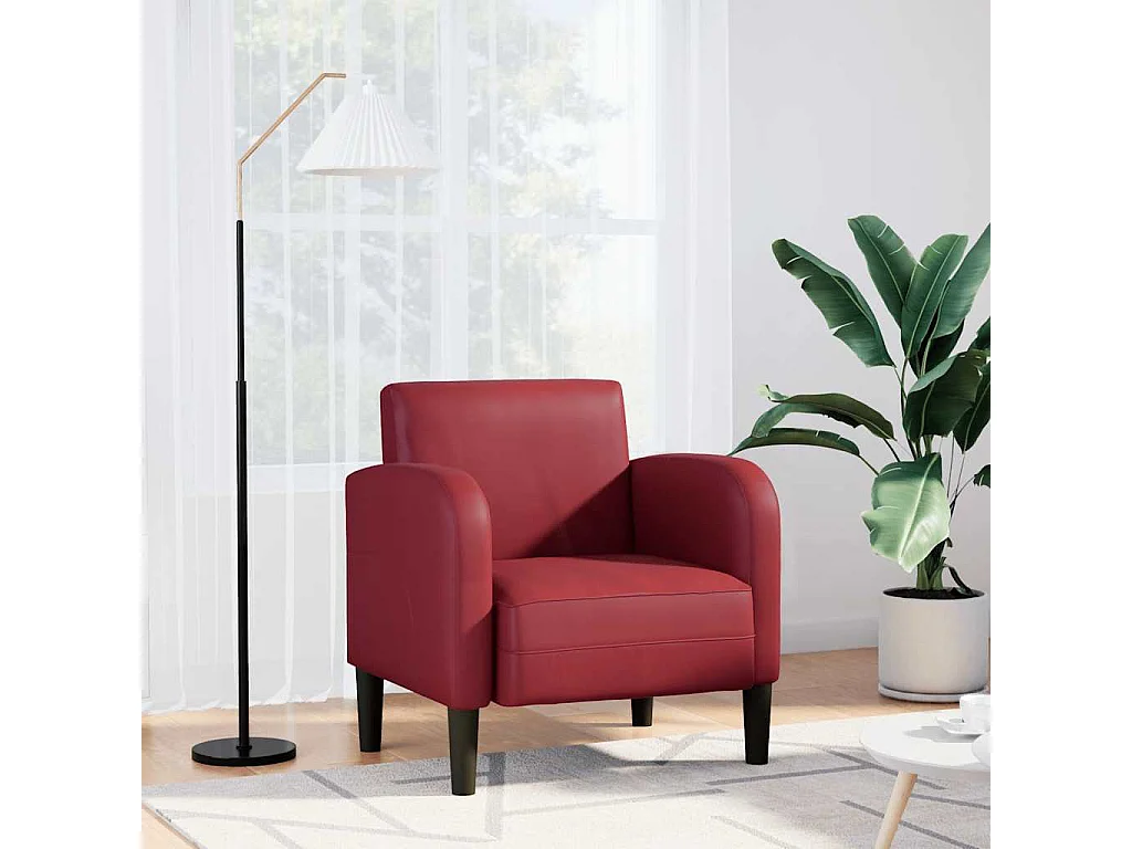 Relaxsessel | Lounge Sessel mit Armlehnen Weinrot 54 cm Kunstleder SHL4045
