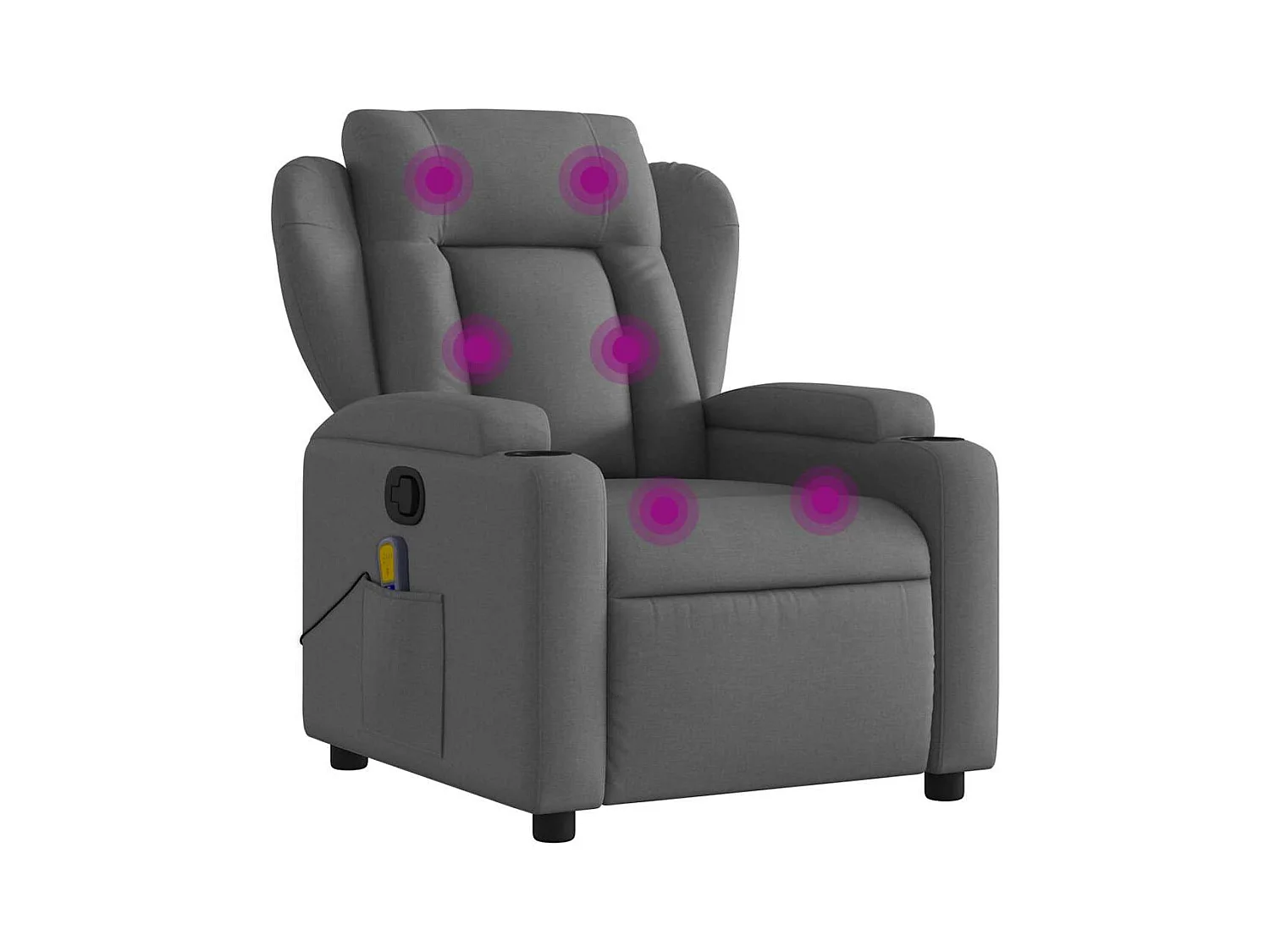 Fauteuil inclinable-Chaise de relax-Fauteuil de Massage Gris foncé Tissu SHL4213