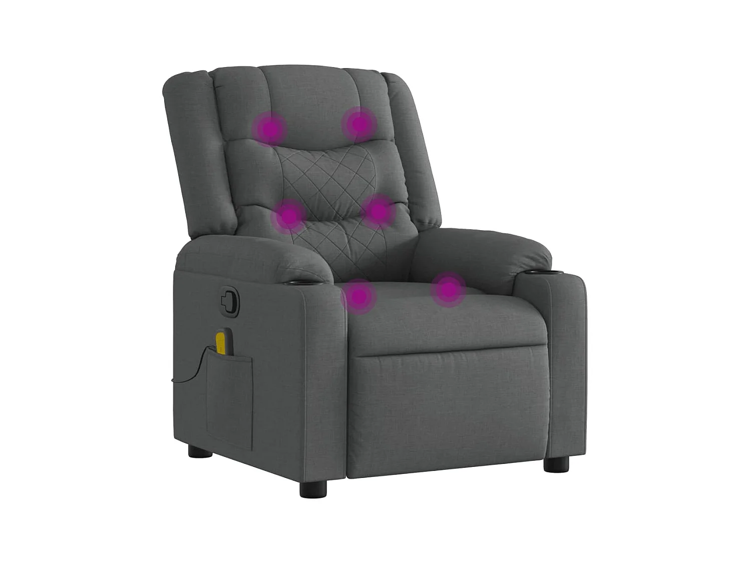 Fauteuil inclinable-Chaise de relax-Fauteuil de Massage gris foncé tissu SHL5267