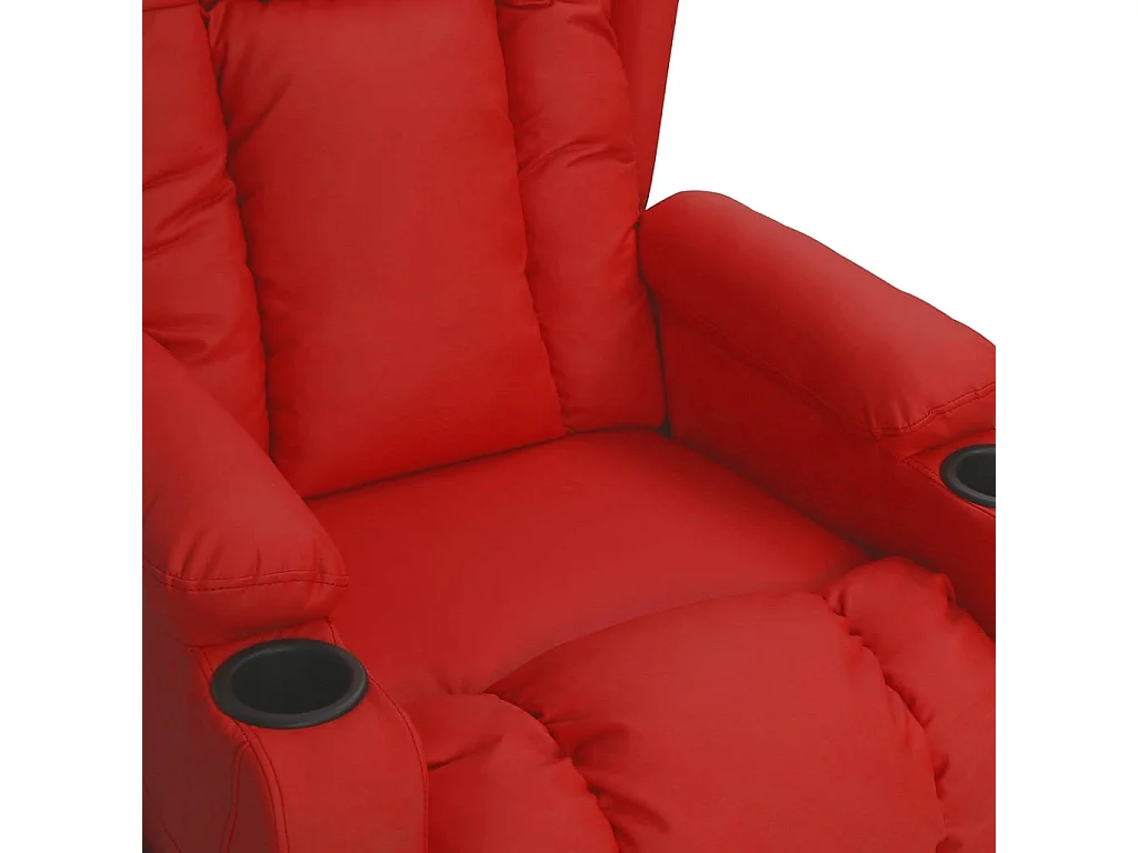 Sillón de relax | Silla | Sillón reclinable eléctrico de cuero sintético rojo tinto SHL6335