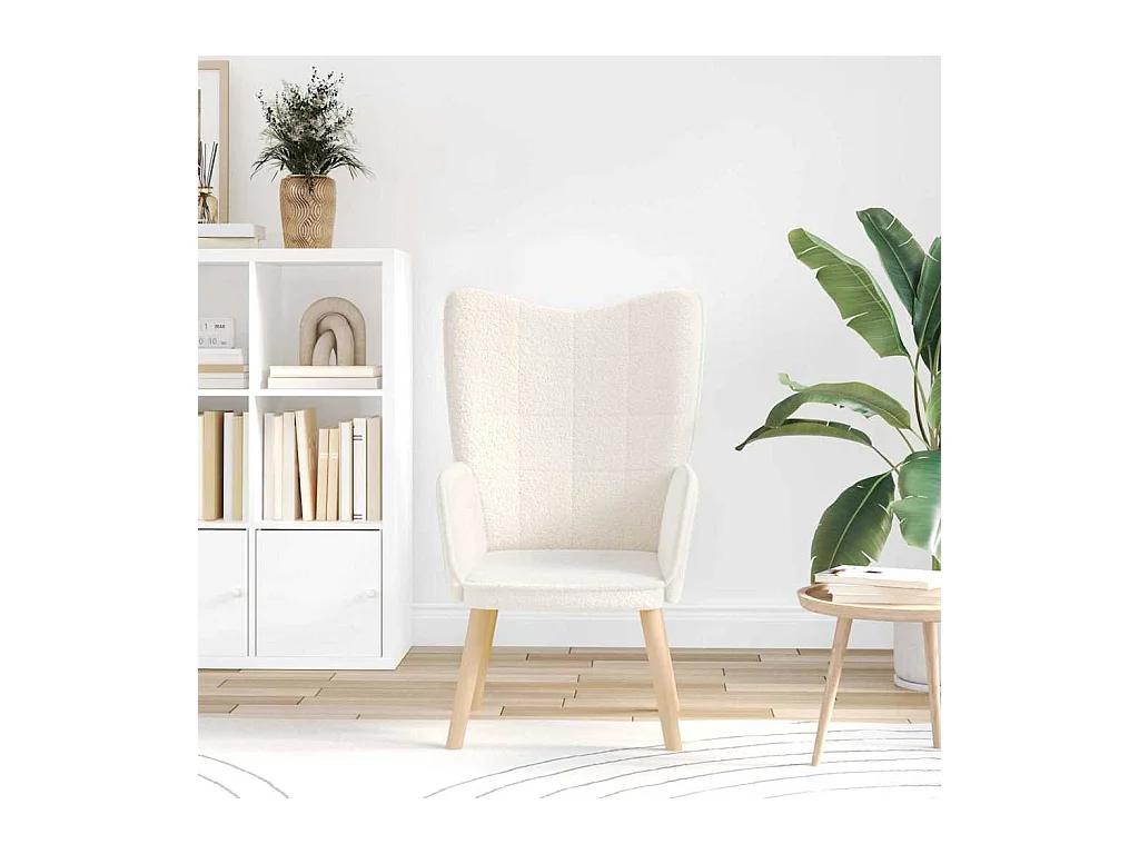 Sillón de relax | Silla Relax | Sillón de salón Crema 62x67x95.5 cm tela SHL8713