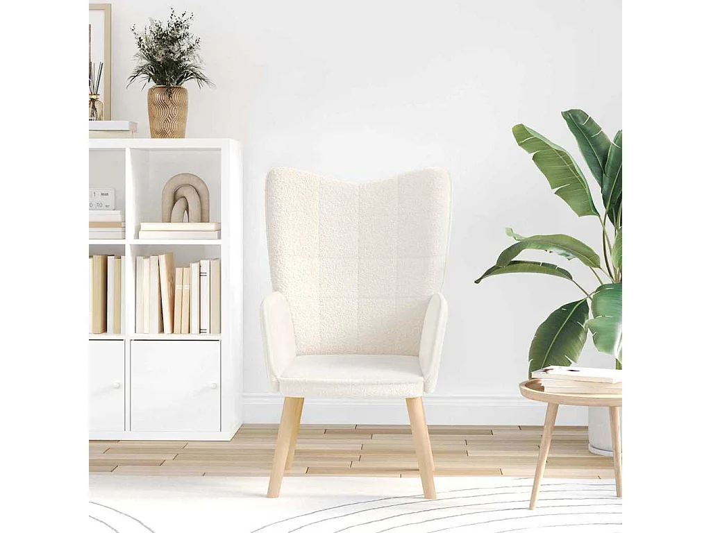 Fauteuil Salon-Chaise de relax Crème 62x67x95.5 cm tissu SHL5487