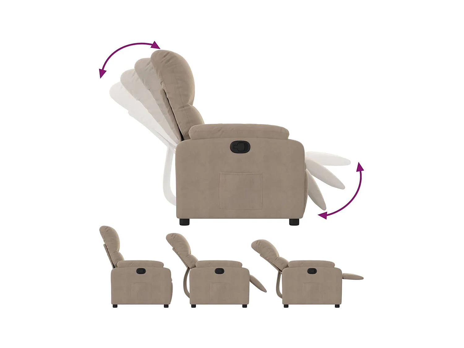 Poltrona Reclinável | Poltrona Confortável Relax tecido de microfibra cinzento-acastanhado SHL125138