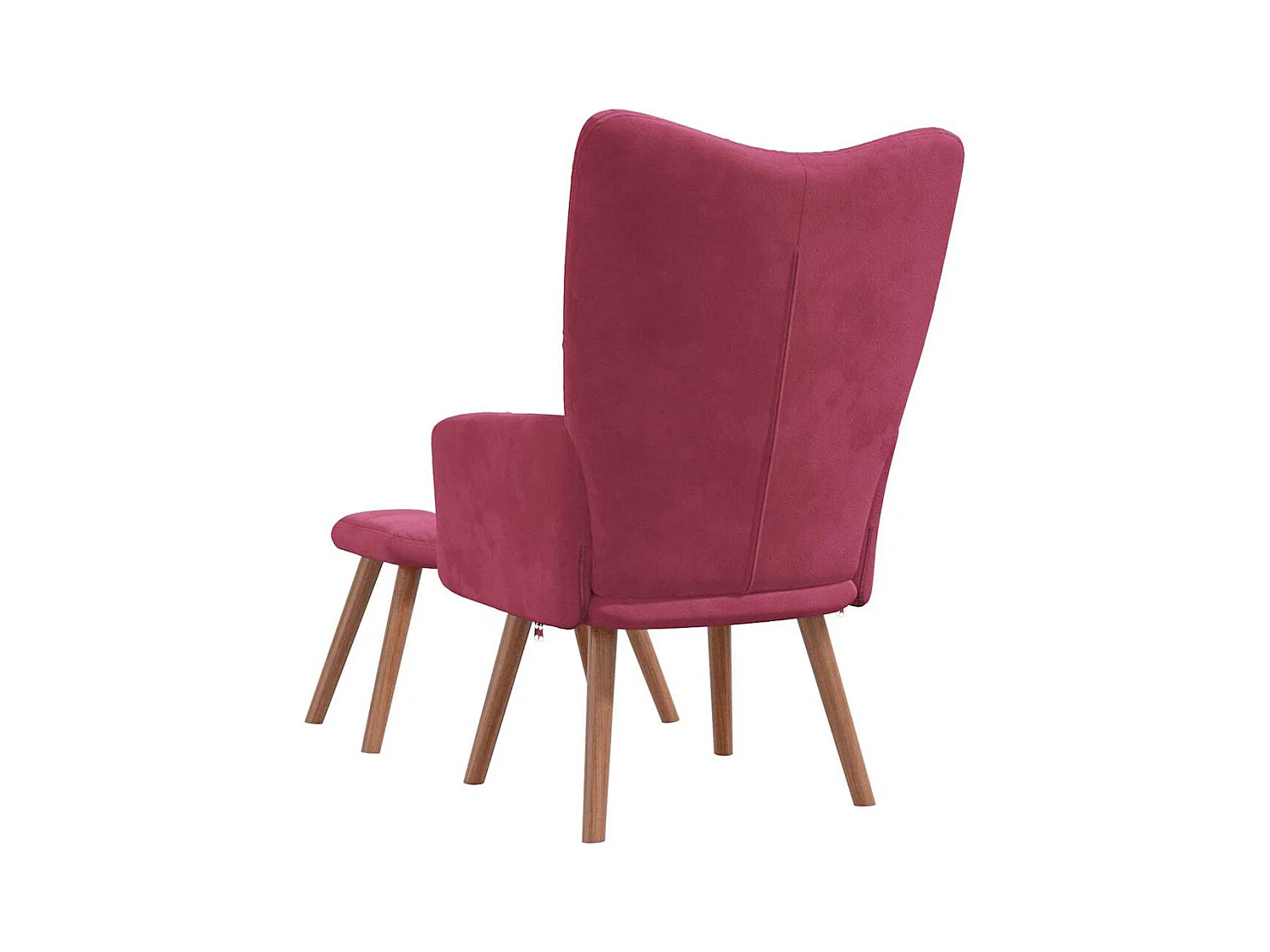 Fauteuil de relaxation Scandinave avec repose-pied Rouge bordeaux Velours SHL1467