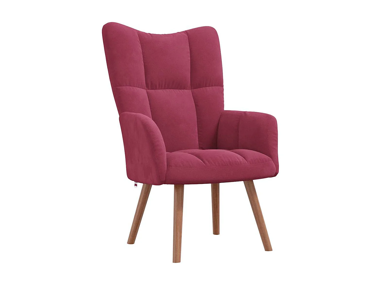 Fauteuil de relaxation Scandinave avec repose-pied Rouge bordeaux Velours SHL1467