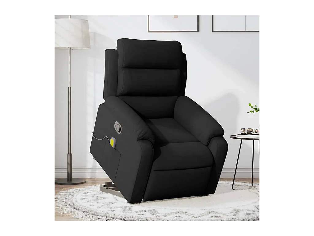 Sillón de relax | Sillón reclinable de masaje elevable terciopelo negro SHL2670