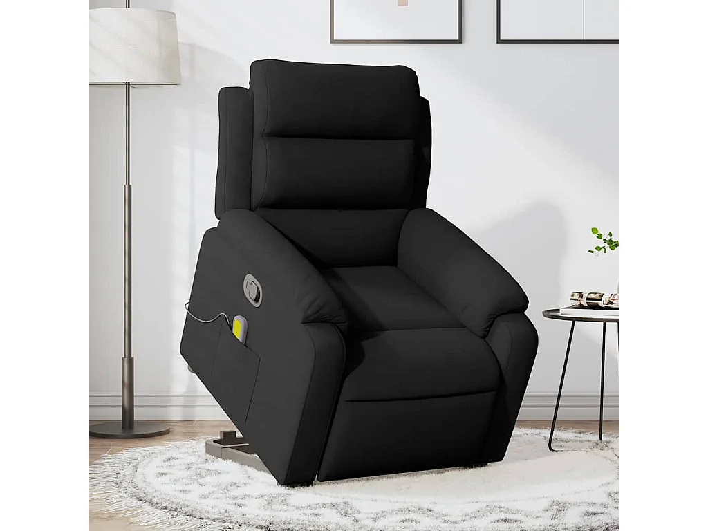 Sillón de relax | Sillón reclinable de masaje elevable terciopelo negro SHL2670