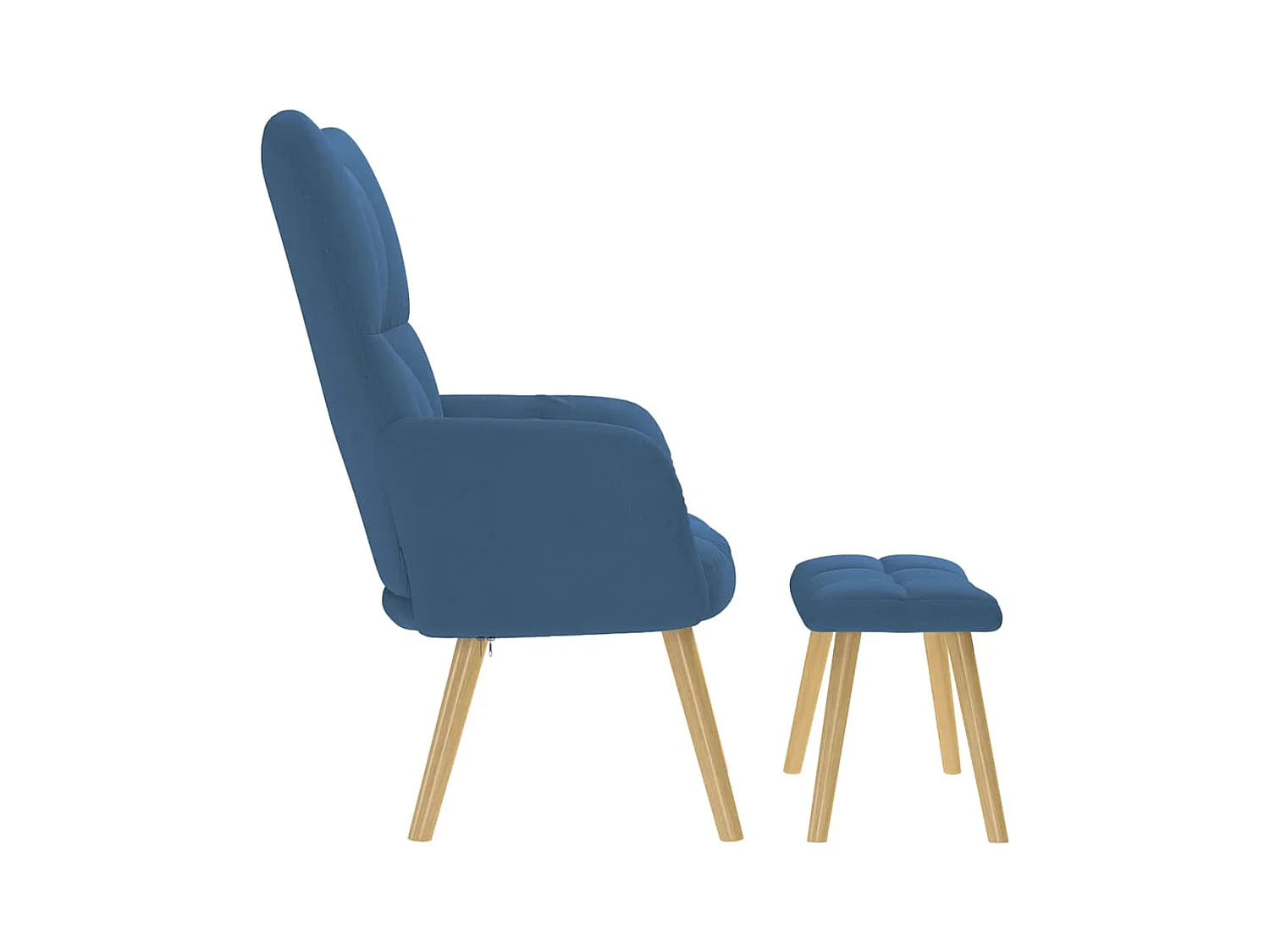 Fauteuil de relaxation-Fauteuil de Lecture avec repose-pied Bleu Tissu SHL2634