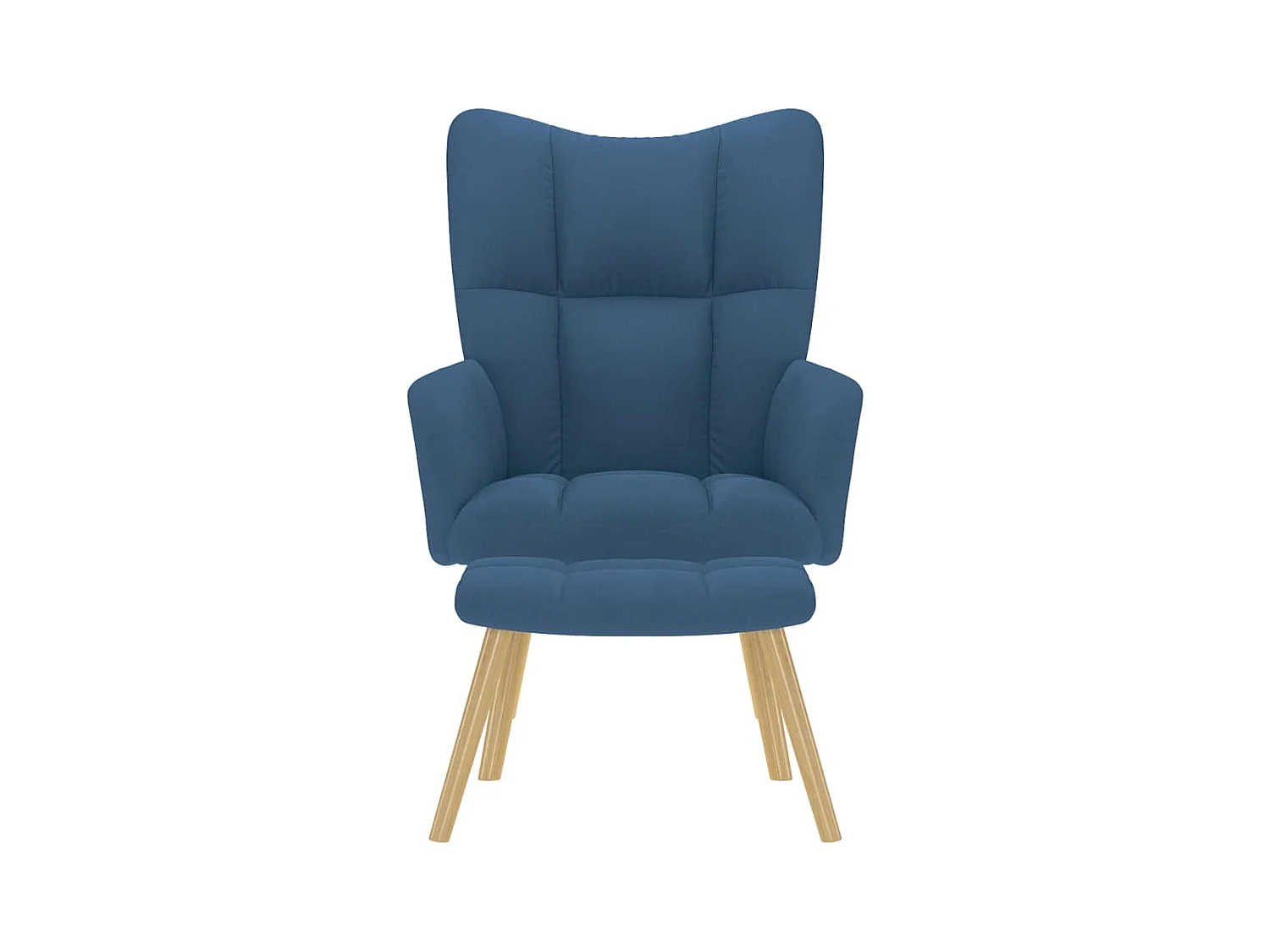 Sillón de relax | Silla de relax con taburete tela azul SHL6169