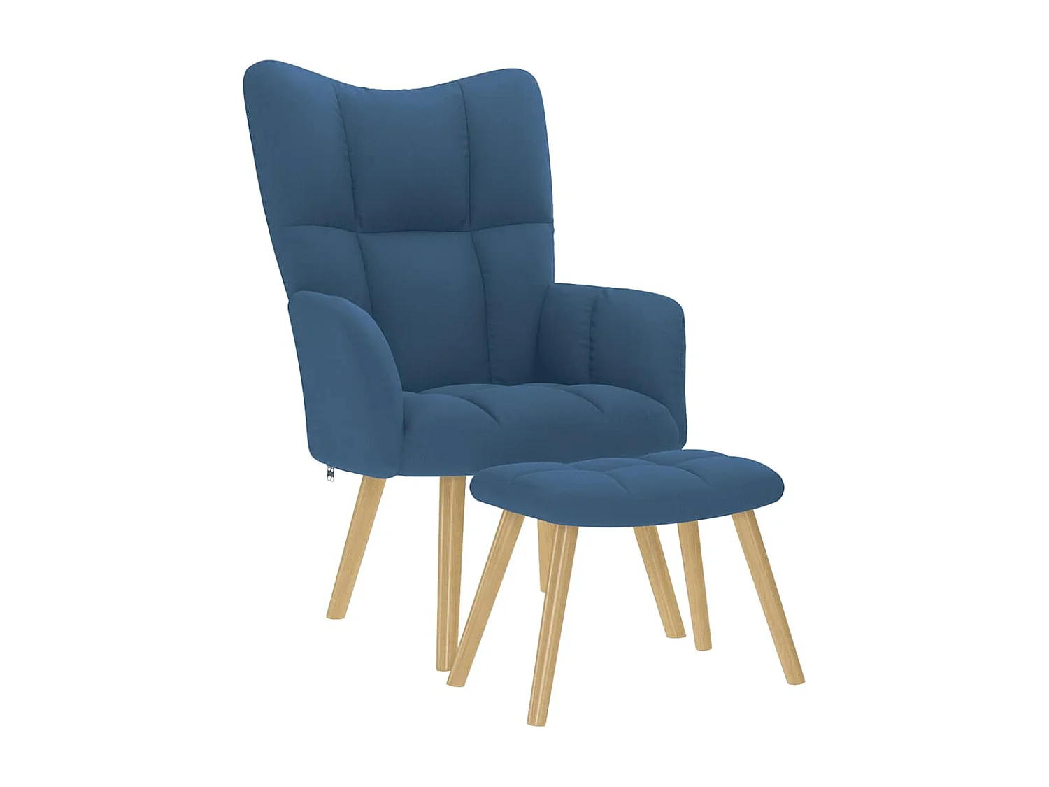 Sillón de relax | Silla de relax con taburete tela azul SHL6169