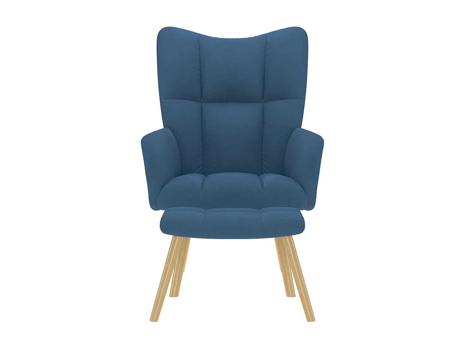 Sillón de relax | Silla de relax con taburete tela azul SHL6169