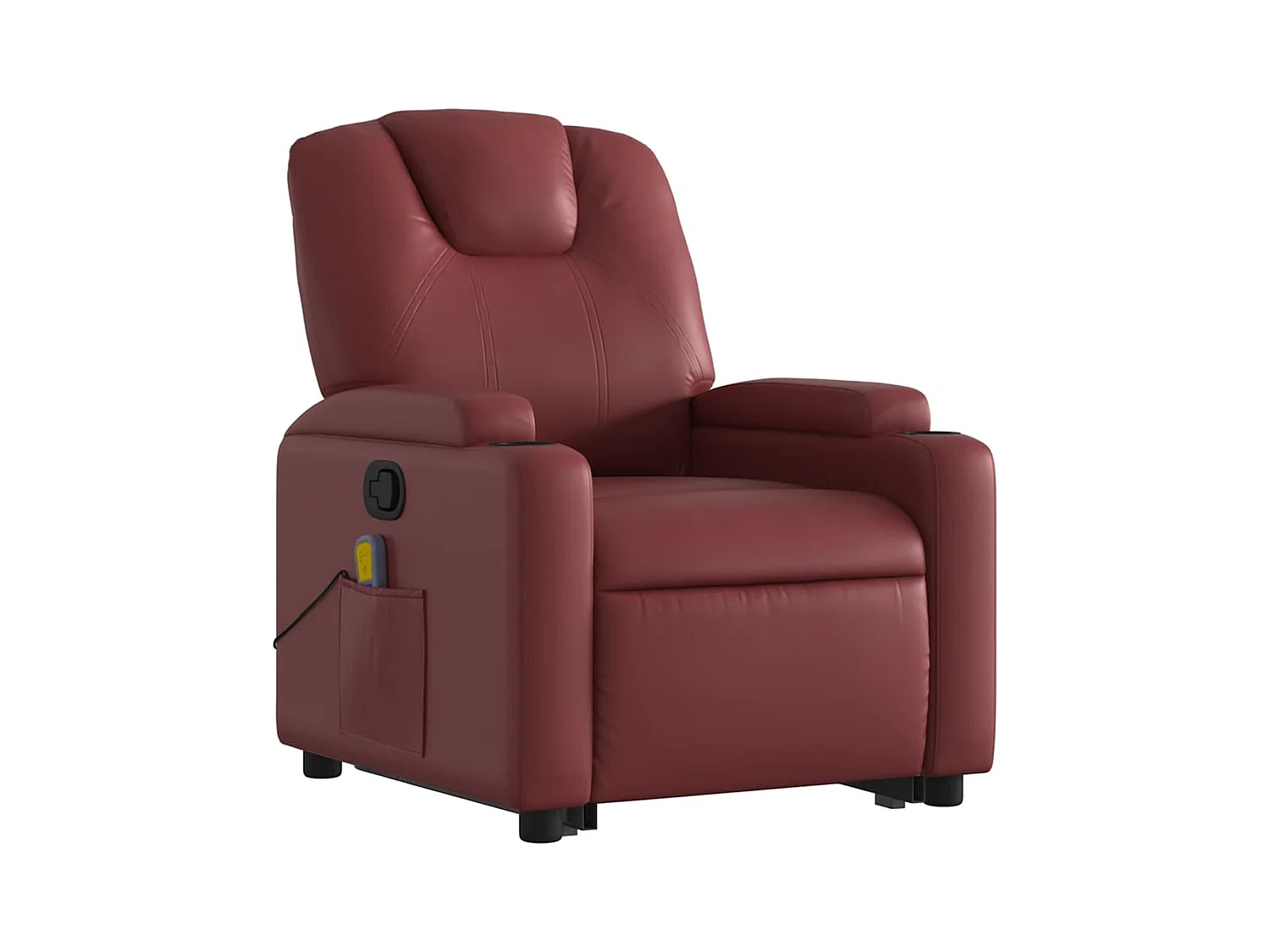 Fauteuil inclinable-Chaise de relax-Fauteuil de Massage Rouge bordeaux Similicuir SHL2884