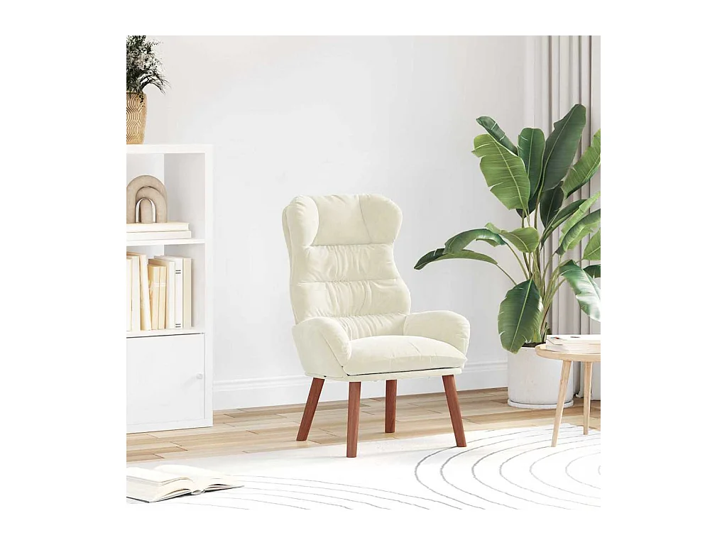 Sillón de relax | Silla Relax | Sillón de salón Crema 69x74x93 cm Terciopelo SHL9115