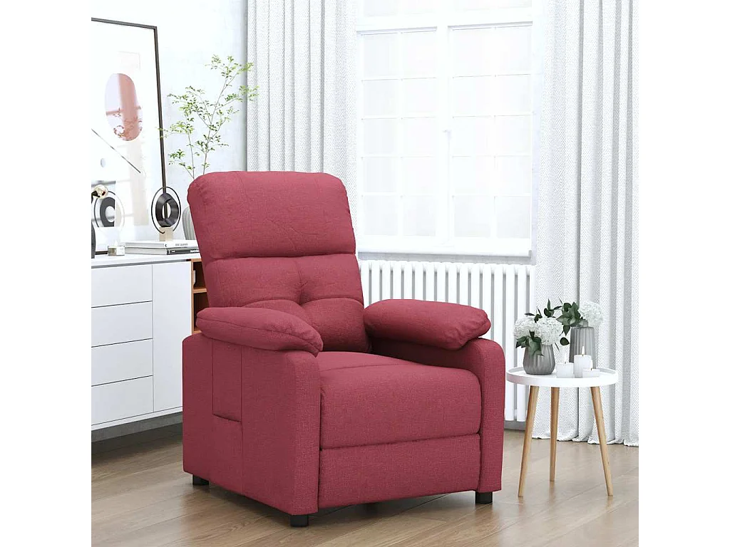 Relaxsessel | Lounge Sessel für Wohnzimmer Weinrot Stoff SHL96697