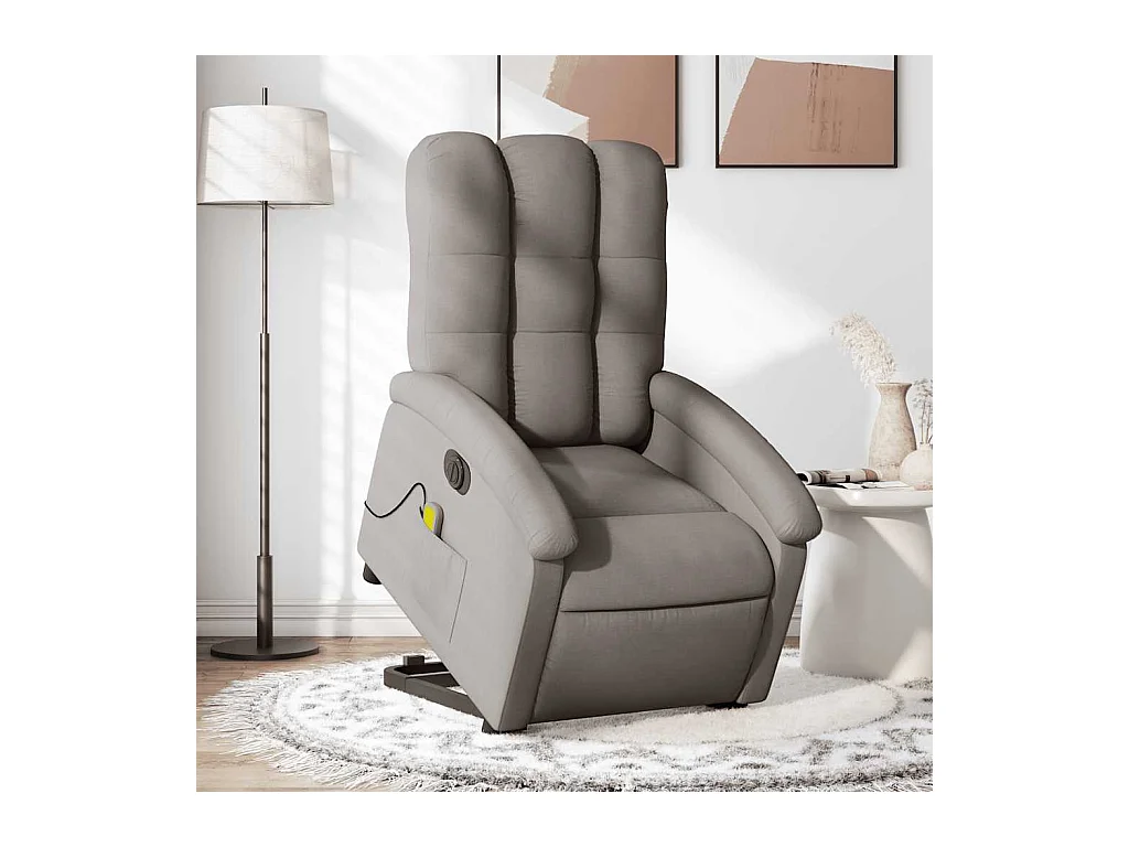 Sillón de salón | Silla | Sillón de masaje eléctrico reclinable elevable tela taupé SHL6036