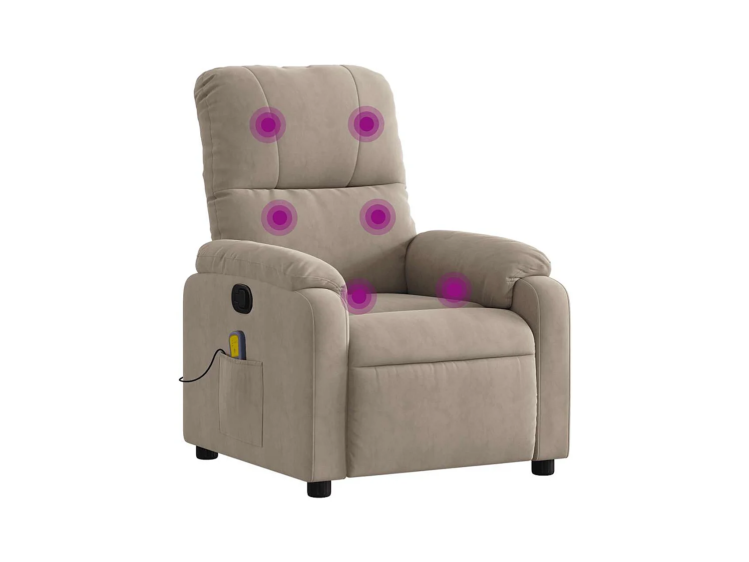 Fauteuil inclinable-Fauteuil salon de massage taupe tissu microfibre SHL5333