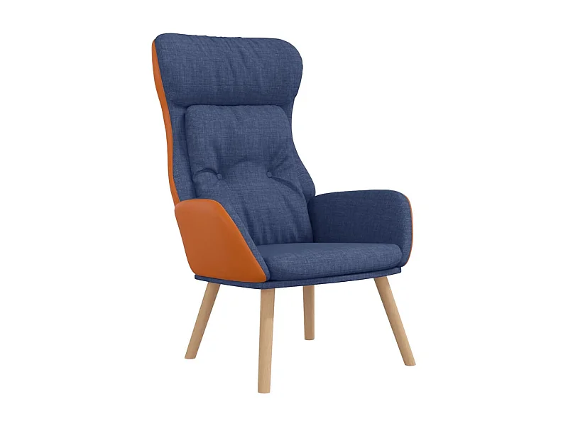 Chaise de relaxation-Fauteuil de Salon Bleu Tissu et PVC SHL2864