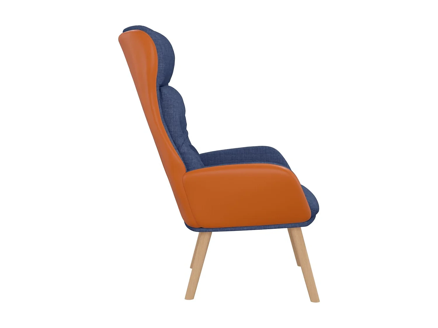 Relaxstoel | Fauteuil stof en PVC blauw