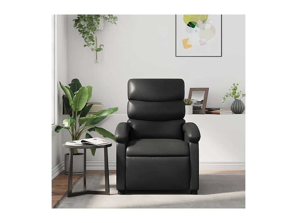 Fauteuil inclinable-Chaise de relax-Fauteuil de Massage Noir Similicuir SHL2052