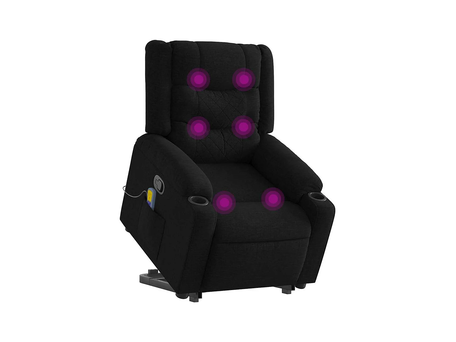 Poltrona de massagens reclinável elevatória tecido preto SHL974182