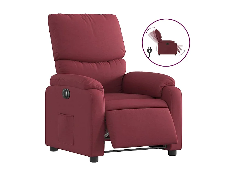 Sillón de relax | Silla | Sillón reclinable eléctrico tela rojo tinto SHL7951