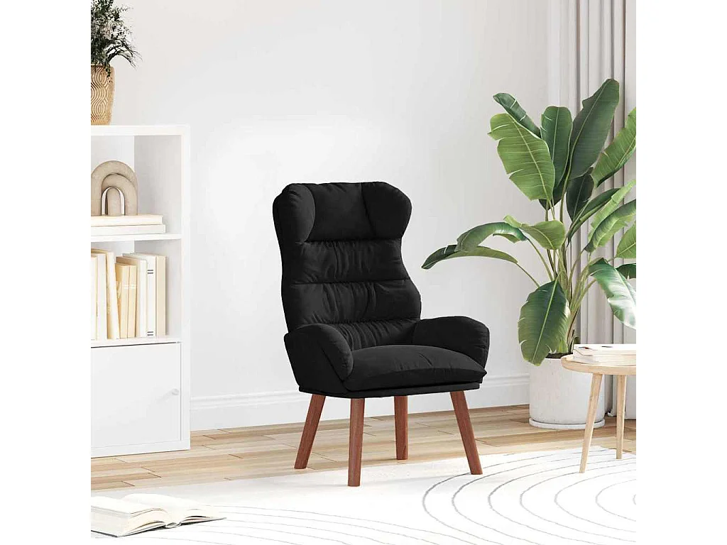 Sillón de relax | Silla Relax | Sillón de salón Negro 69x74x93 cm Terciopelo SHL3277