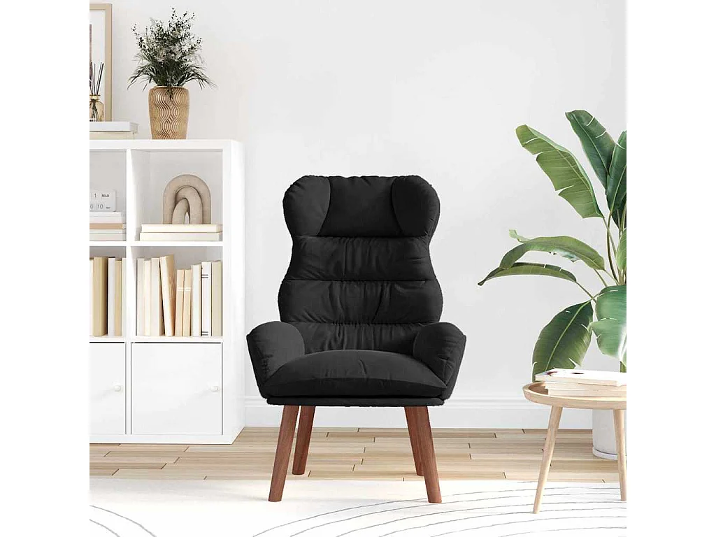 Sillón de relax | Silla Relax | Sillón de salón Negro 69x74x93 cm Terciopelo SHL3277