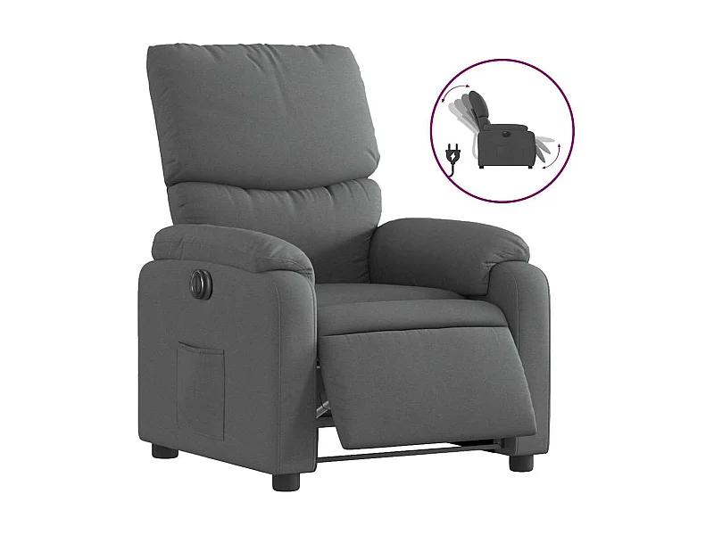 Sillón de relax | Silla | Sillón reclinable eléctrico de tela gris oscuro SHL5218