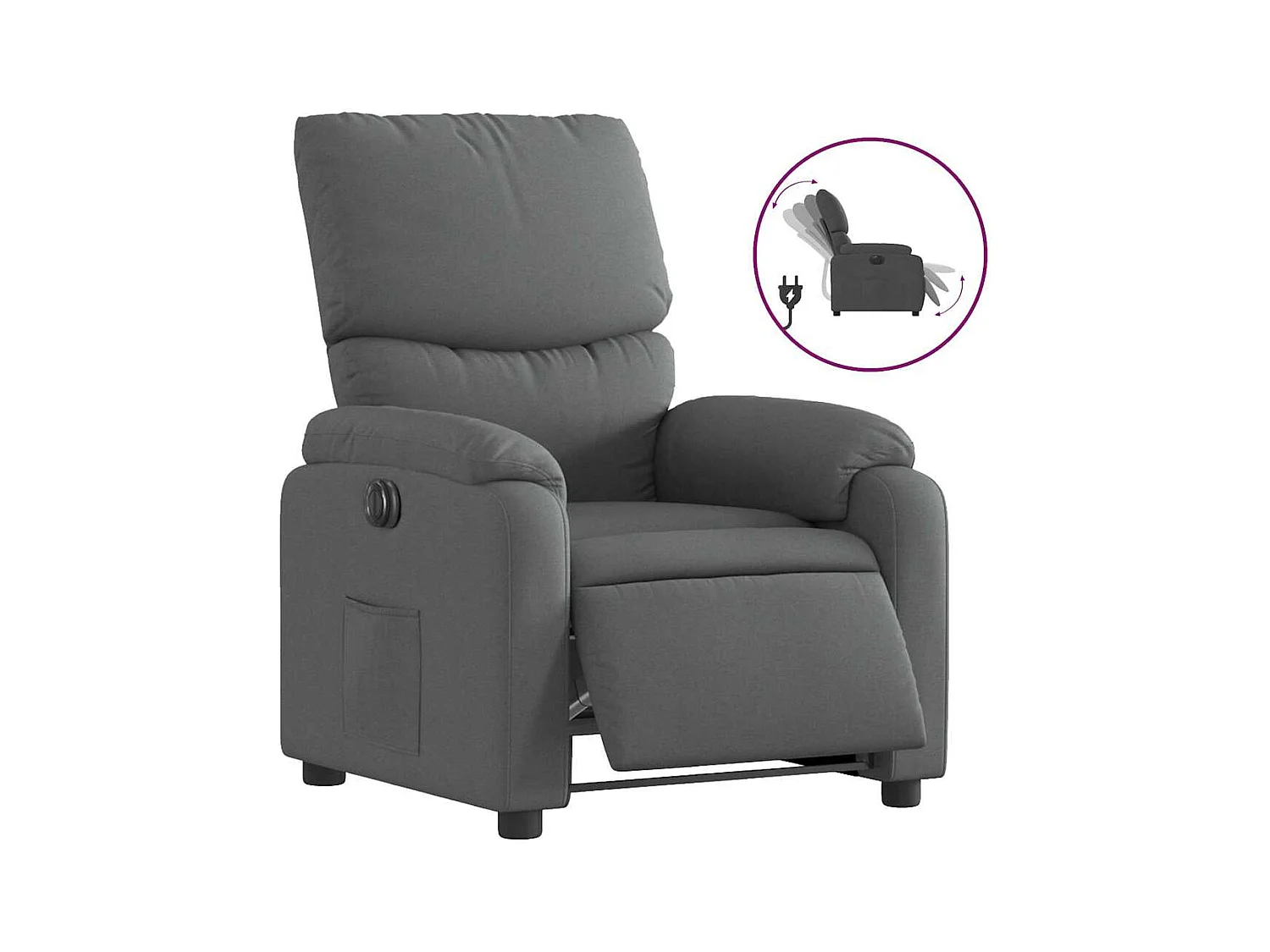 Sillón de relax | Silla | Sillón reclinable eléctrico de tela gris oscuro SHL5218