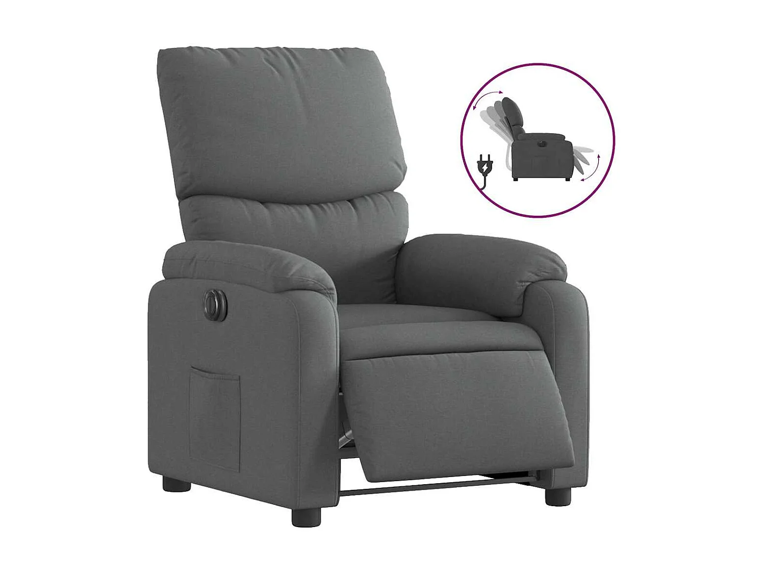 Sillón de relax | Silla | Sillón reclinable eléctrico de tela gris oscuro SHL5218