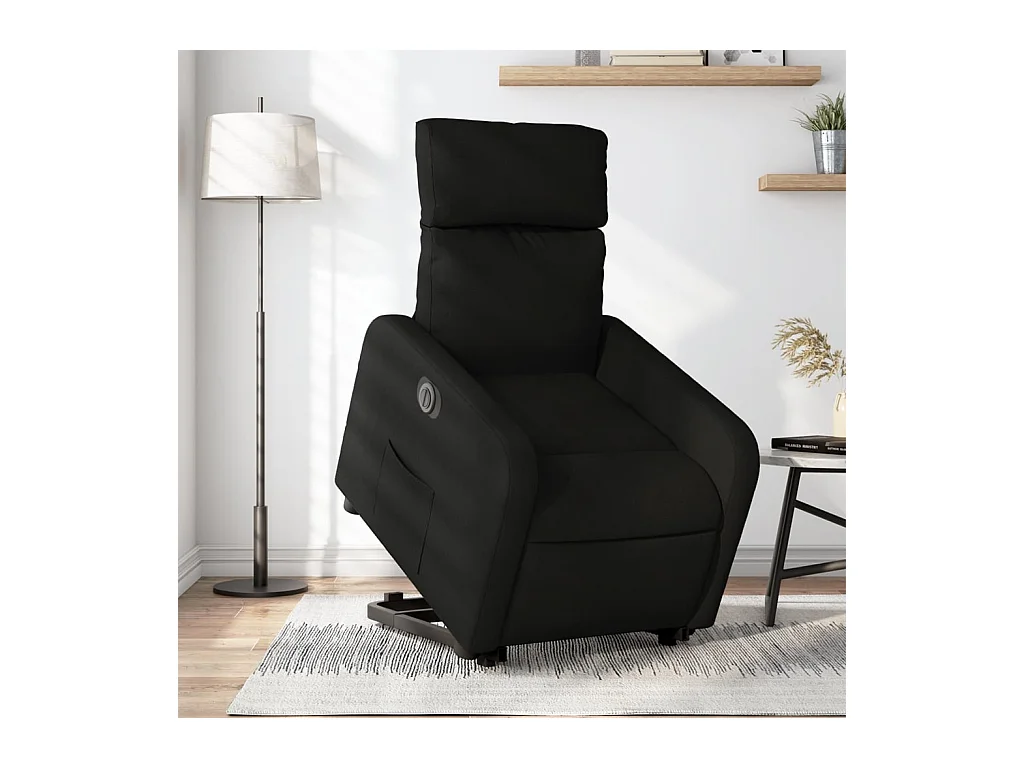 Silla de relax | Sillón eléctrico reclinable elevable de tela negro SHL7092