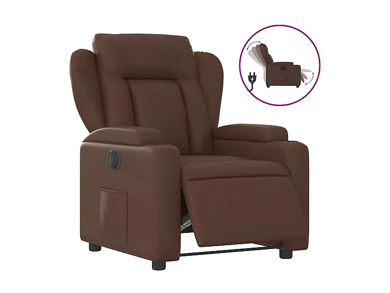 Fauteuil inclinable électrique-Chaise de relax-Fauteuil salon Marron Similicuir SHL2529