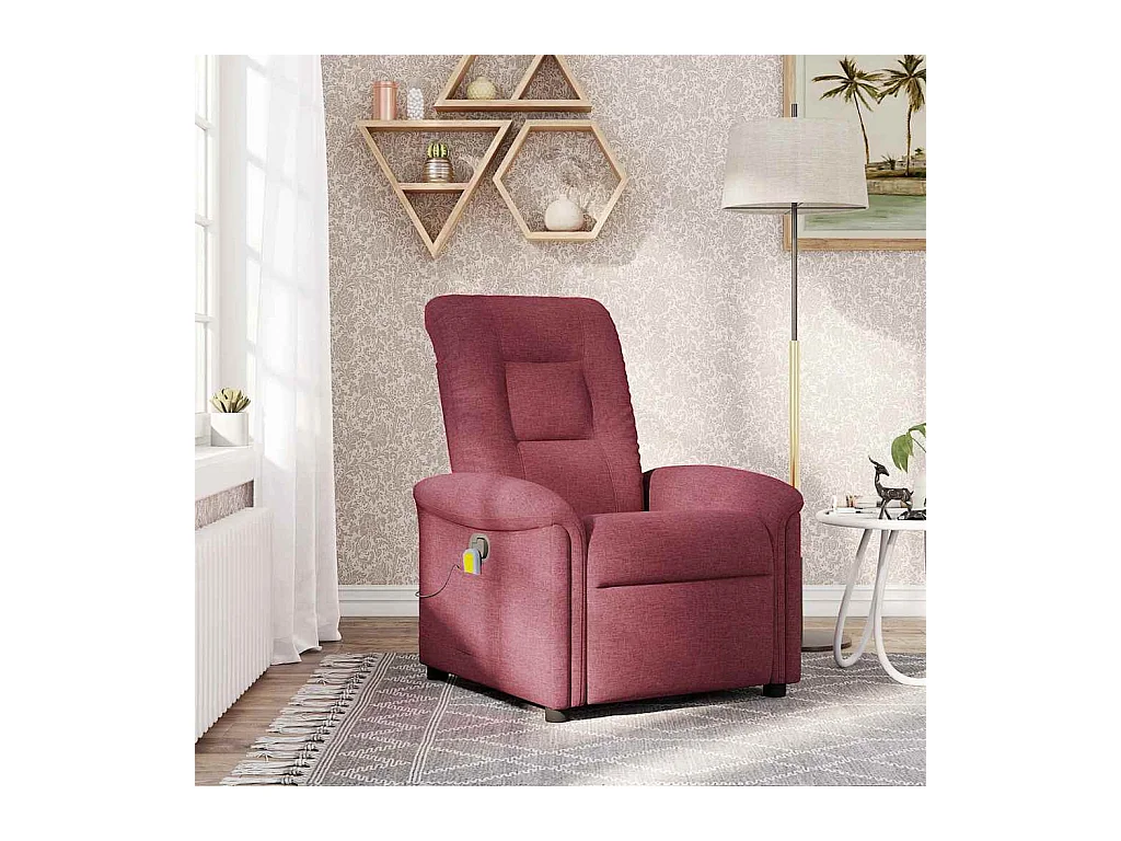 Sillón de salón | Silla | Sillón de masaje reclinable de tela color vino tinto SHL4692