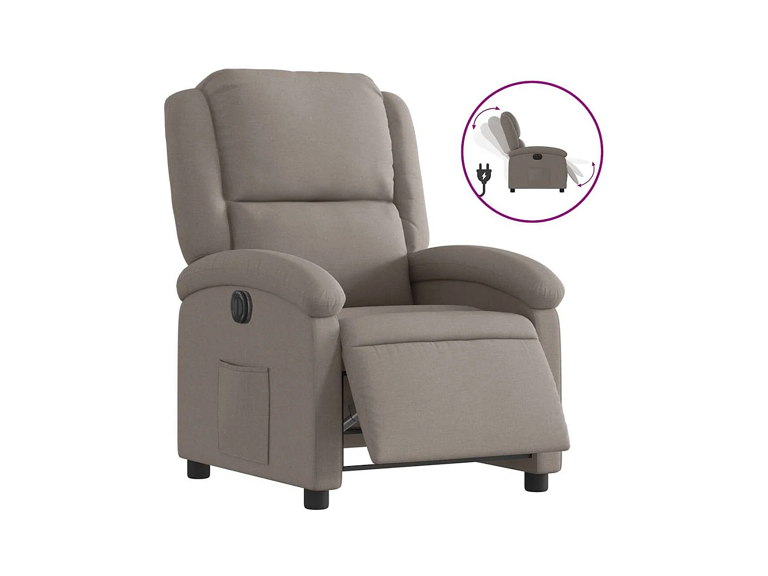 Sillón de relax | Silla | Sillón reclinable eléctrico tela gris taupé SHL6630