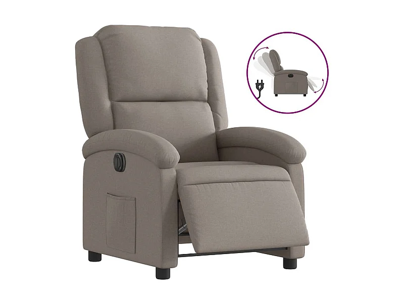 Fauteuil inclinable électrique-Chaise de relax Taupe Tissu SHL4045